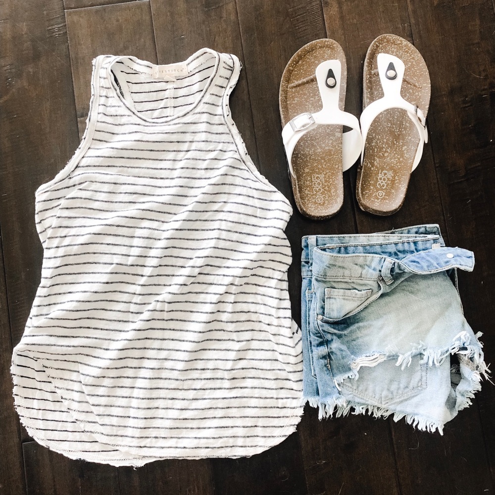 Racerback love stitch tank